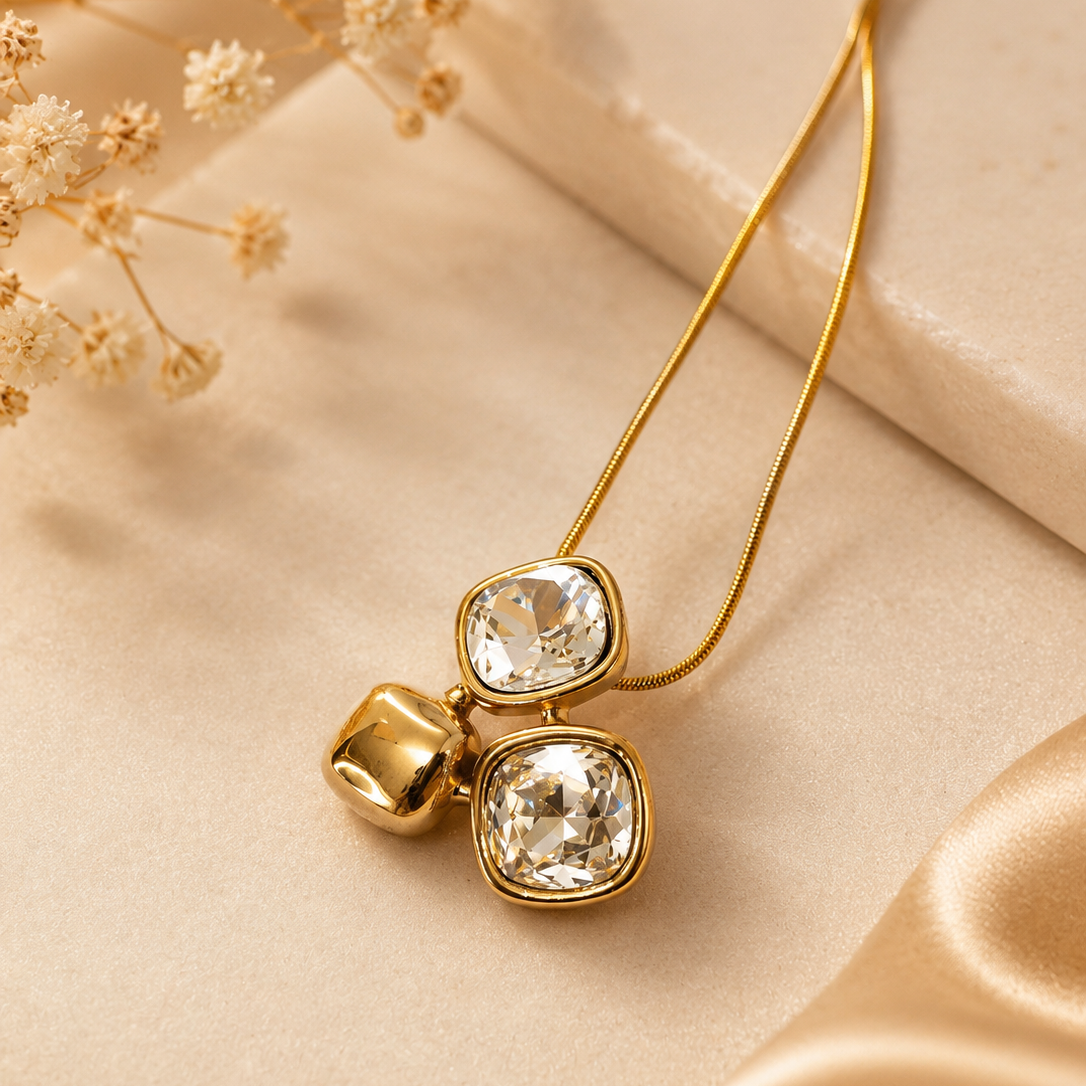 Cushion Cluster Necklace