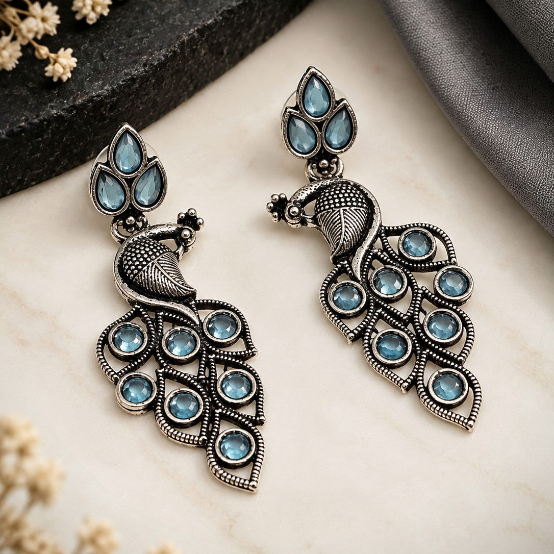Peacock Vine Drop Earrings