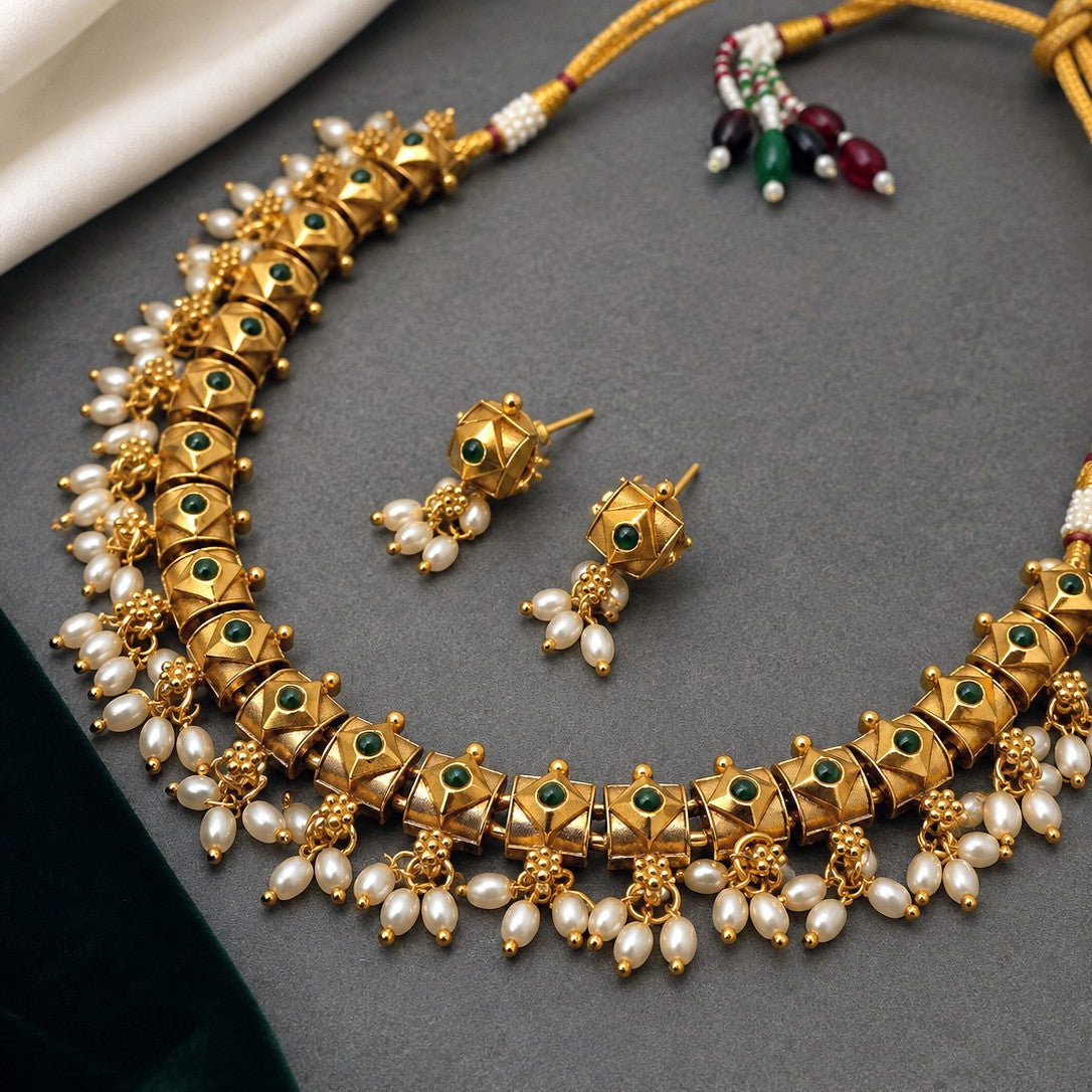 Pearl Fringe Choker Set
