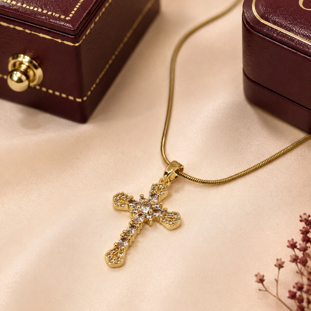 Cross Cluster Necklace