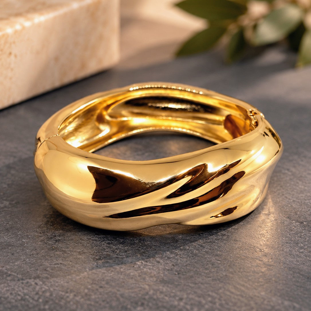 Molten Wave Sculpted Cuff Bangle