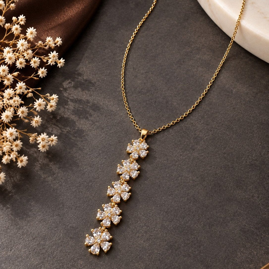 Cascading Floral Pendant Necklace