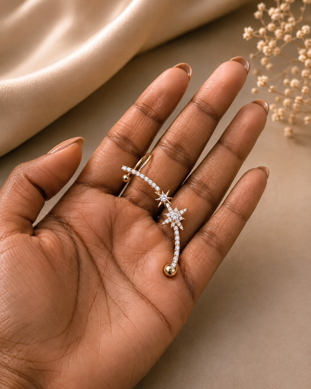 Celestial Star Cuff Earrings
