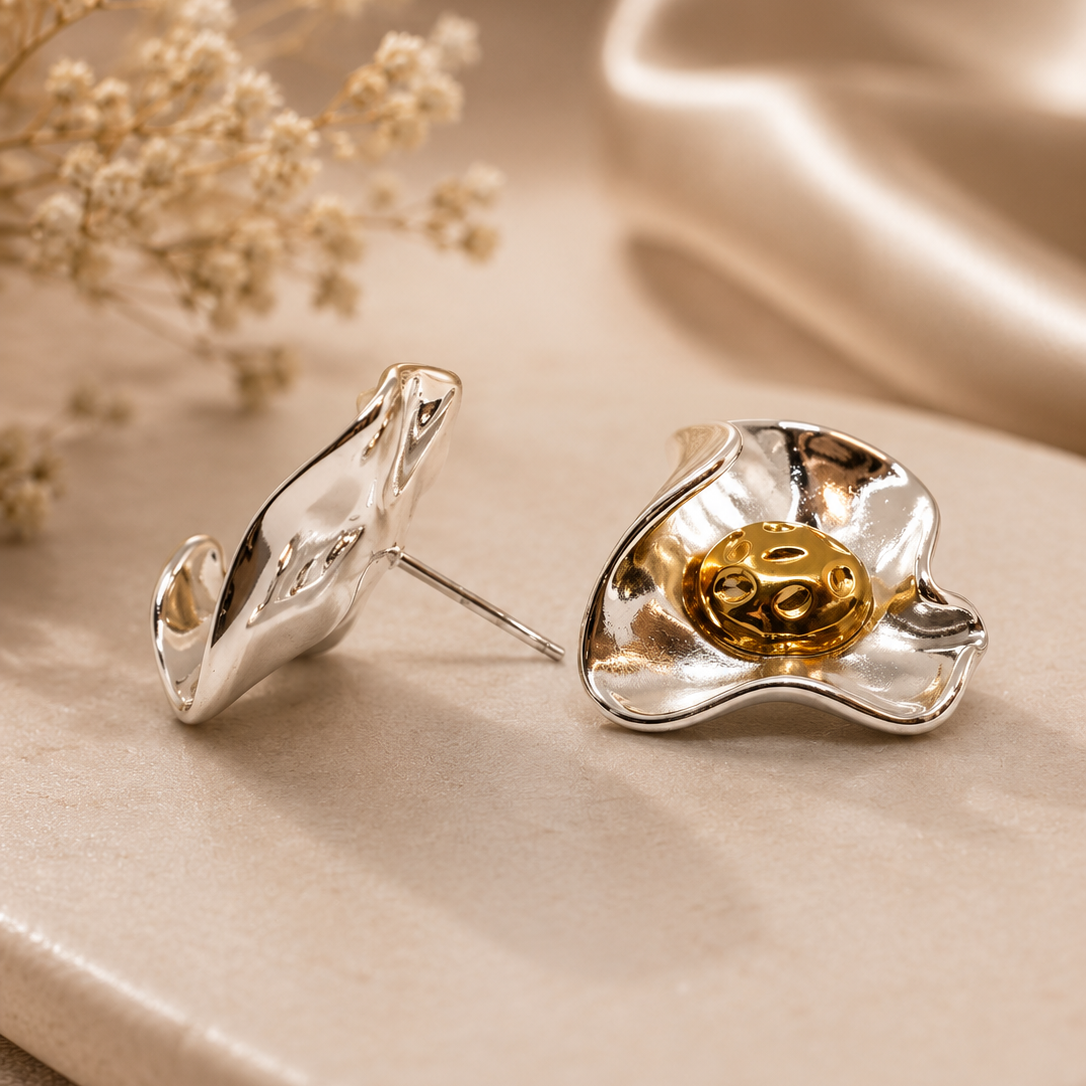 Ruffle Petal Studs