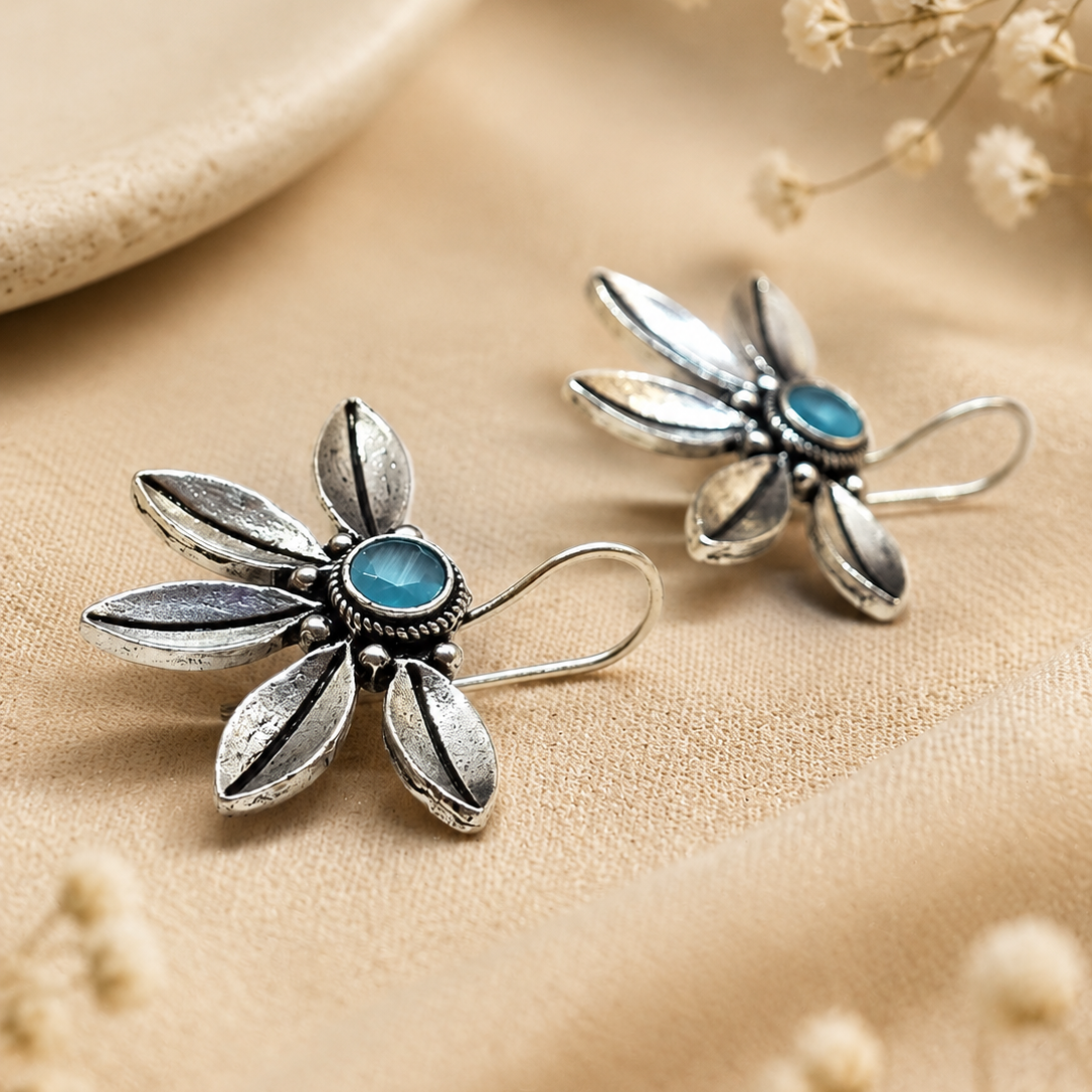 Blue Petal Earrings