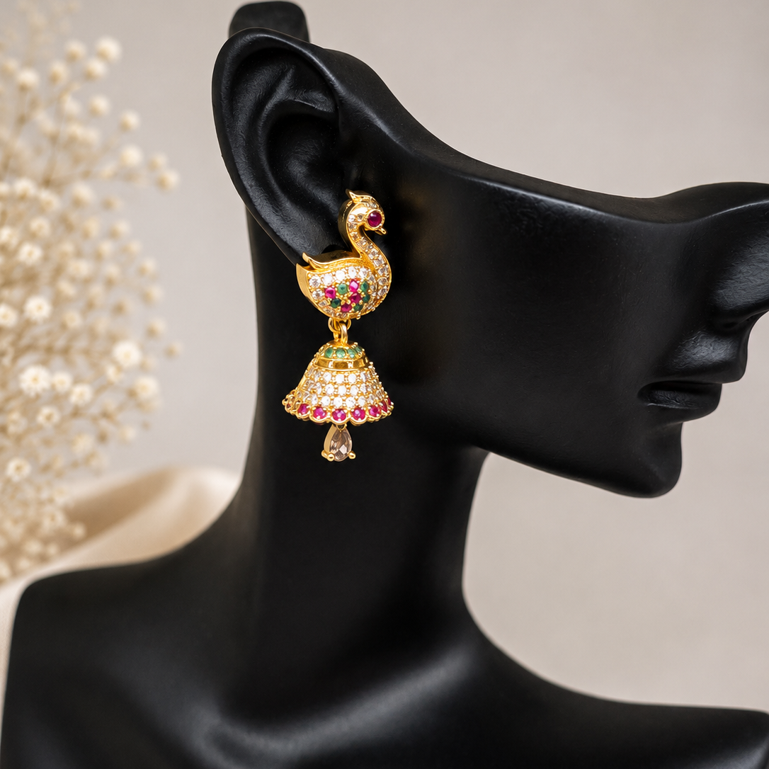 Swan Jhumka Earrings
