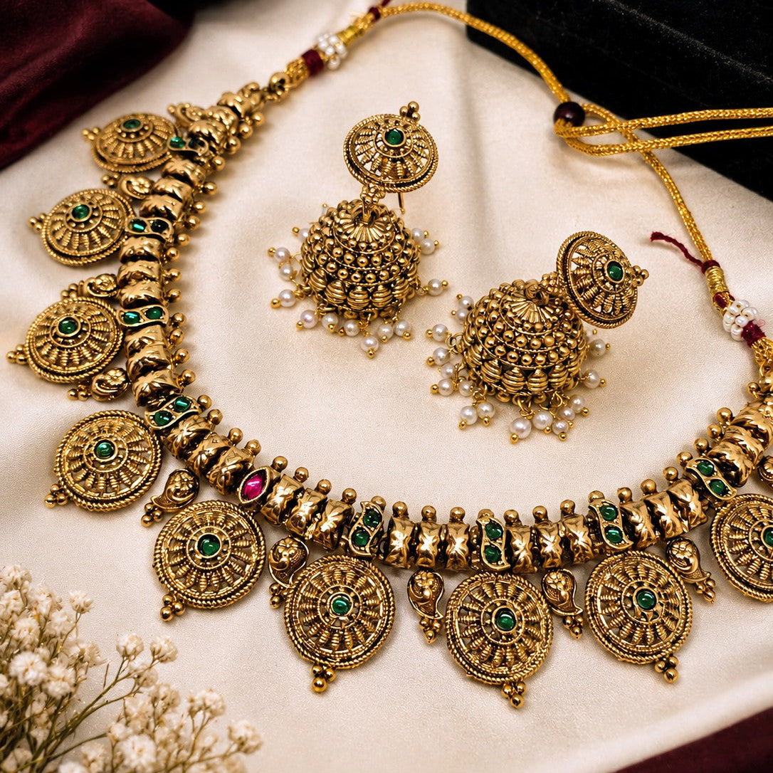 Temple Coin Necklace Set