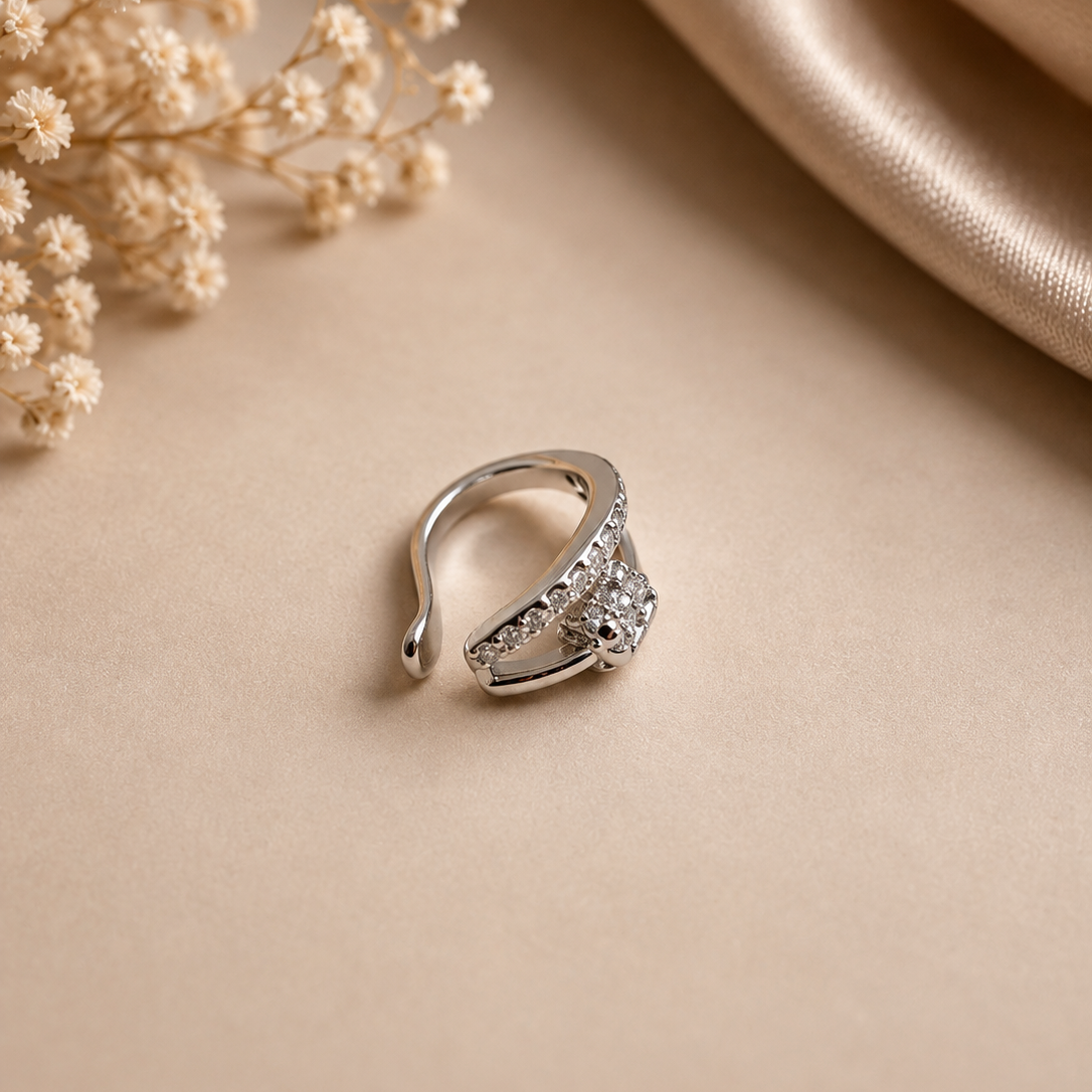 Wave Cluster Cuff Earrings