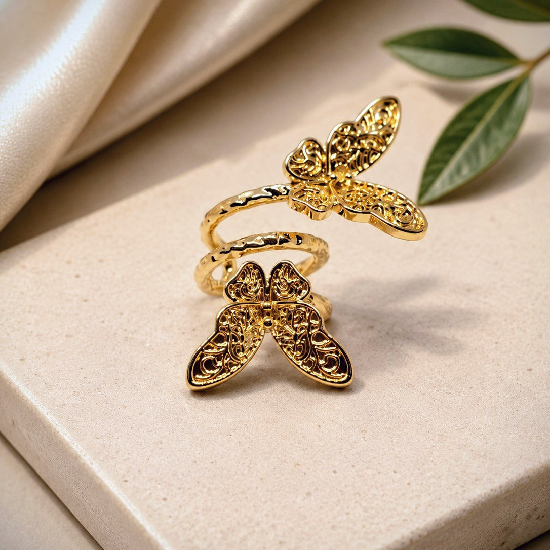 Double Butterfly Wrap Cuff Earrings