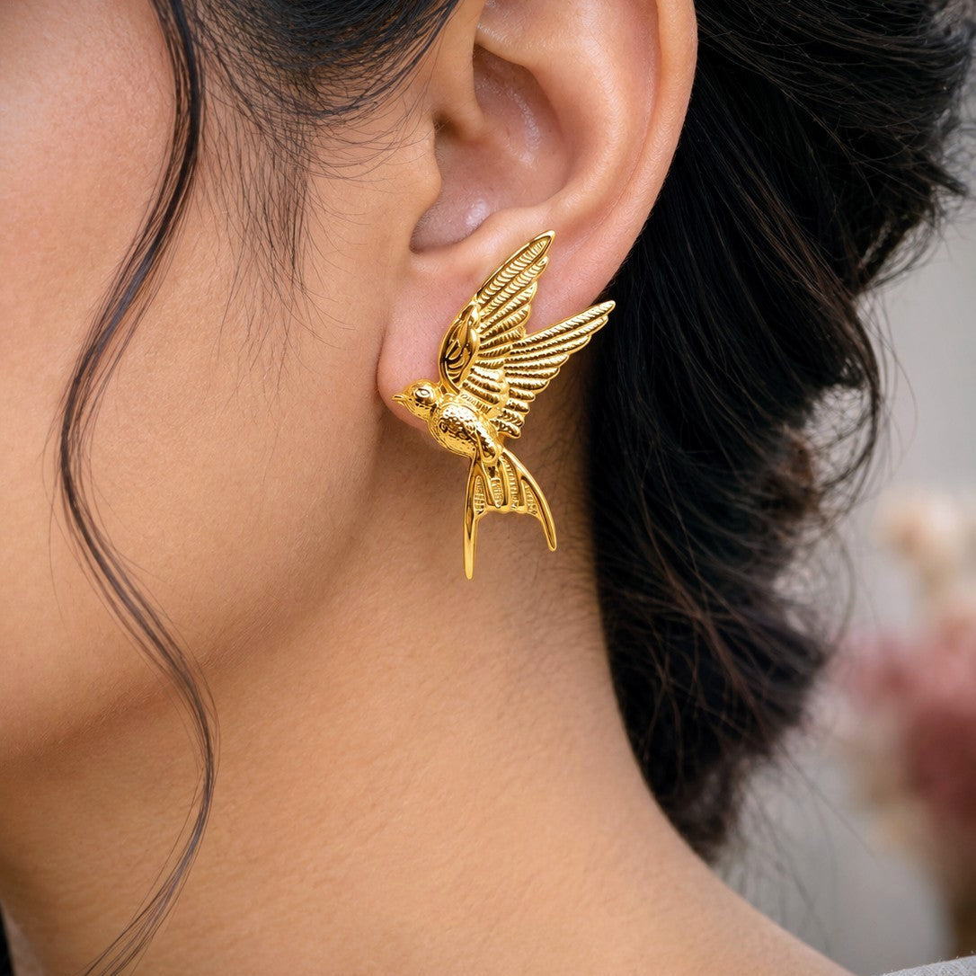 Flying Swallow Bird Earrings