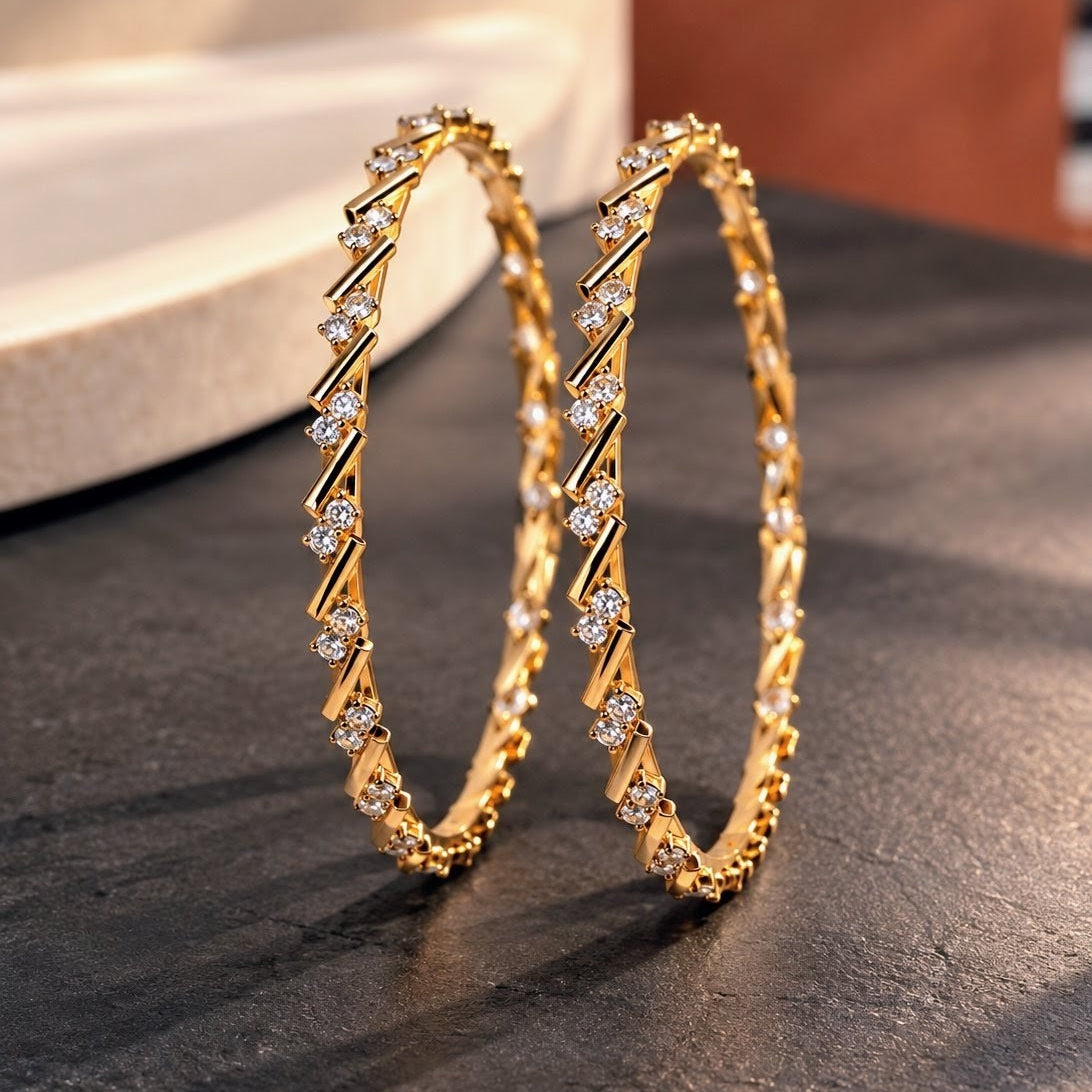 Zigzag Stone Bar Bangle
