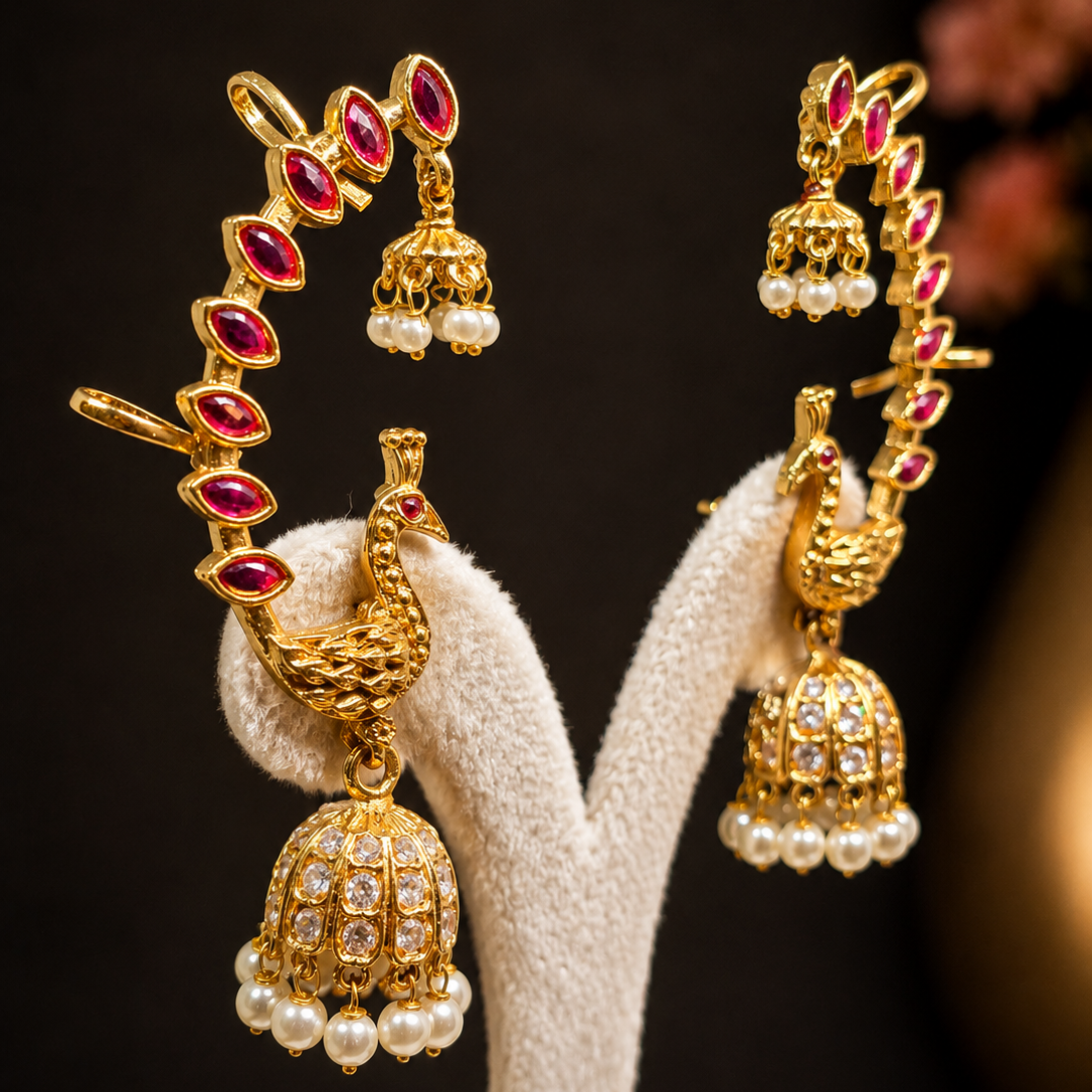 Double Drop Ear Cuff Earrings