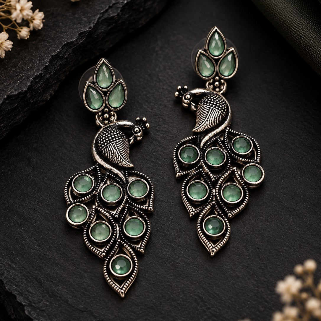 Peacock Vine Drop Earrings