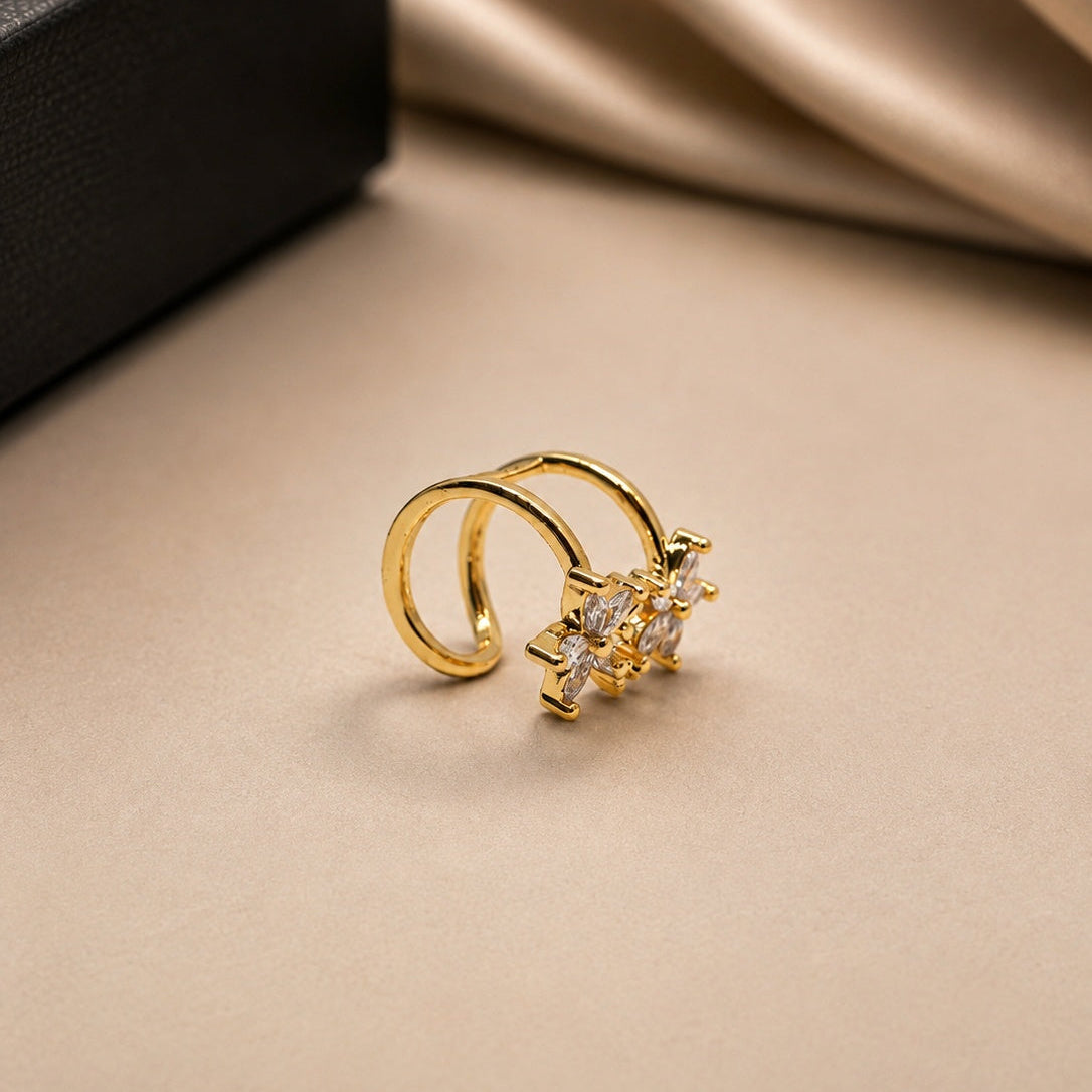 Flower Star Cuff Earrings