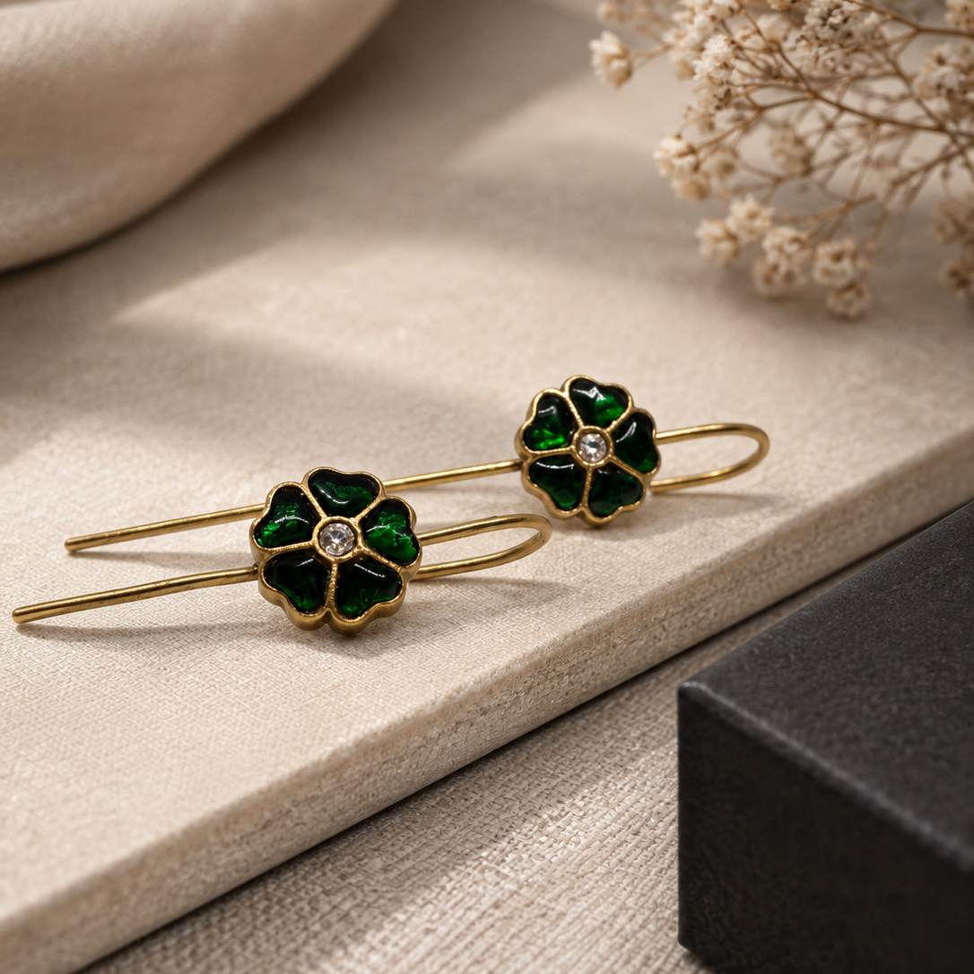 Kundan Flower Cuff Earrings