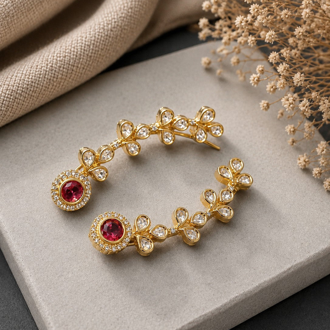 Kundan Vine Cuff Earrings