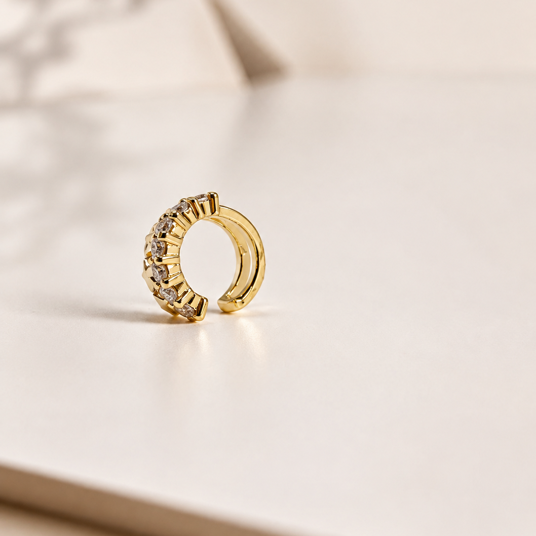 Star Row Cuff Earrings