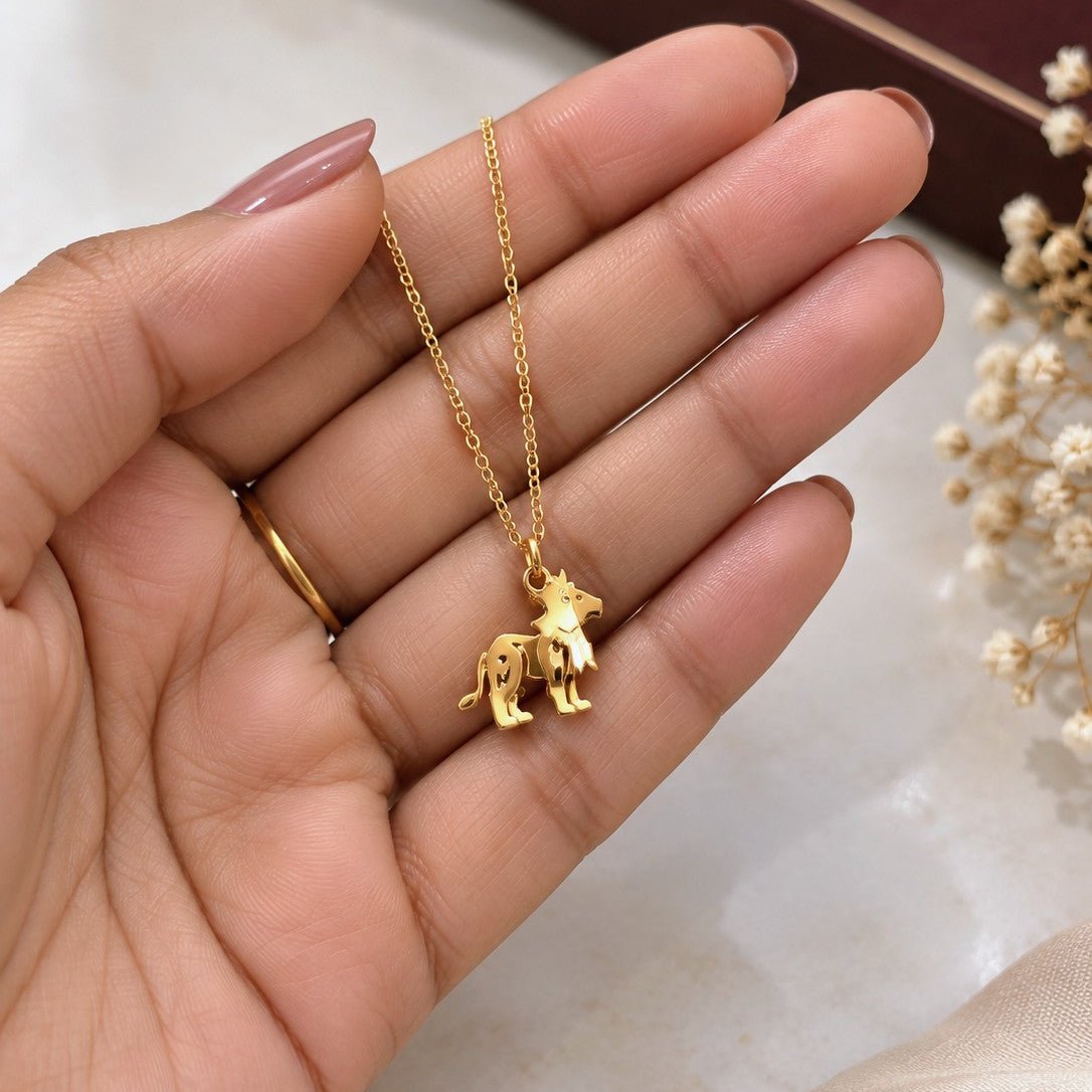 Miniature Lion Pendant Necklace