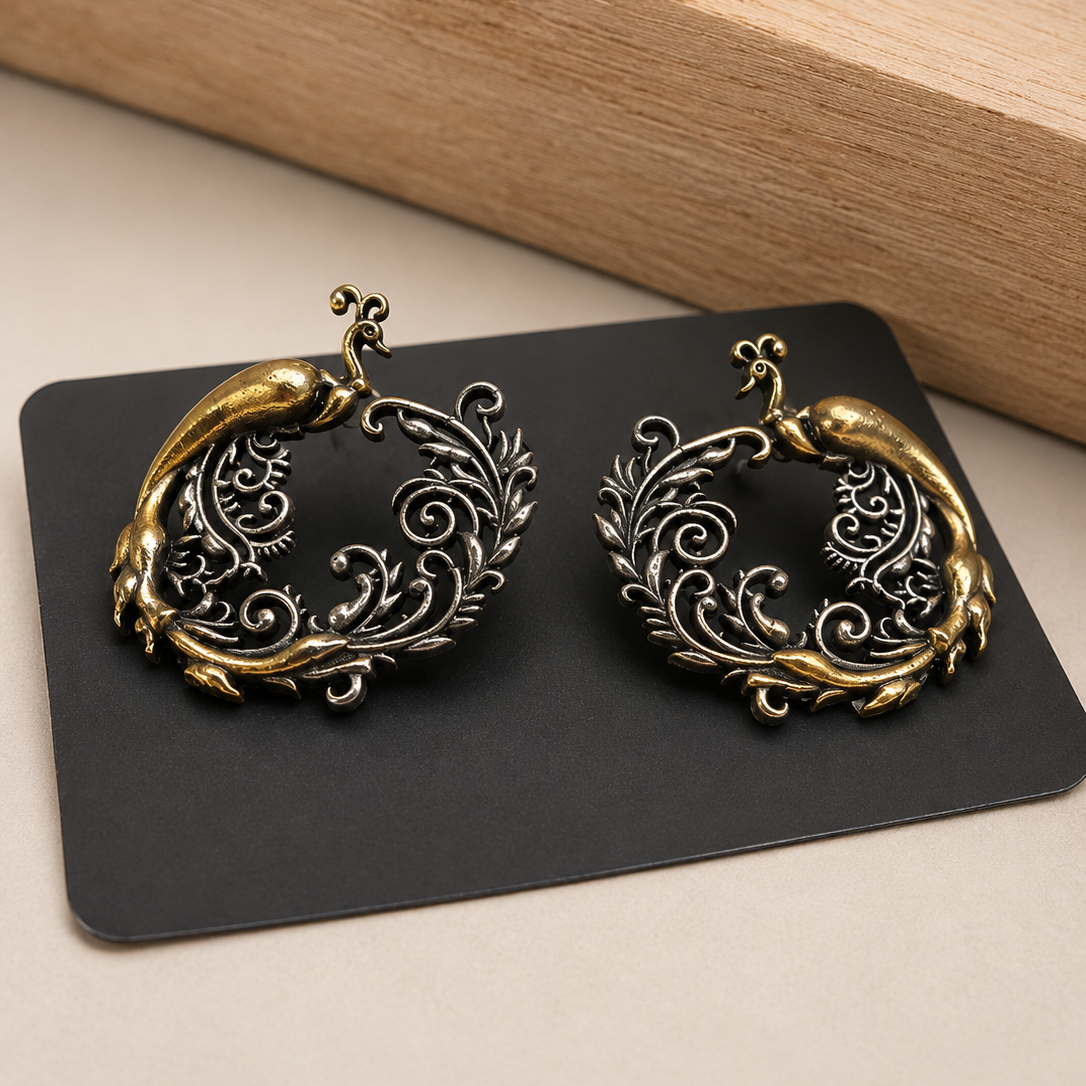 Peacock Scroll Earrings
