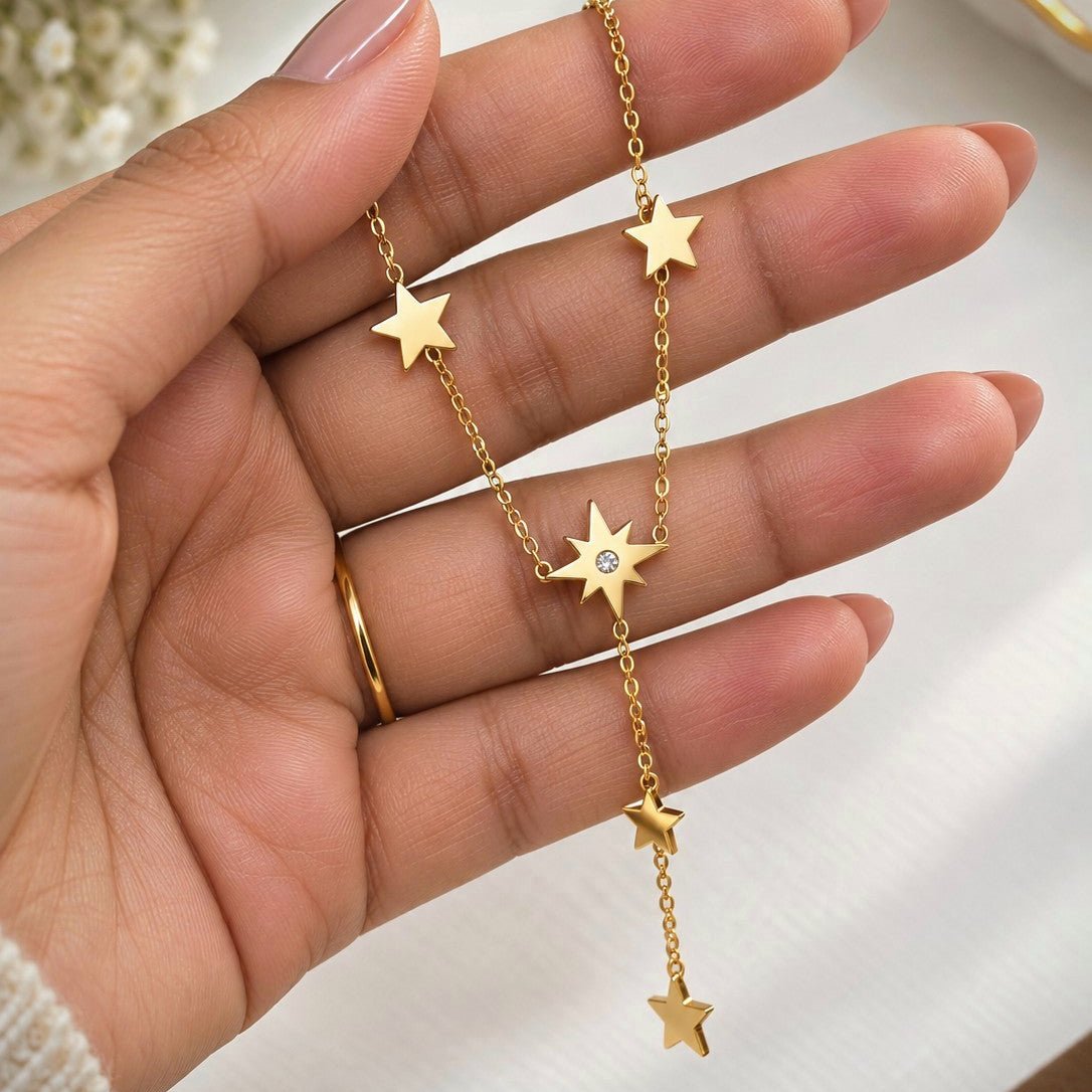 Star Drop Pendant Necklace