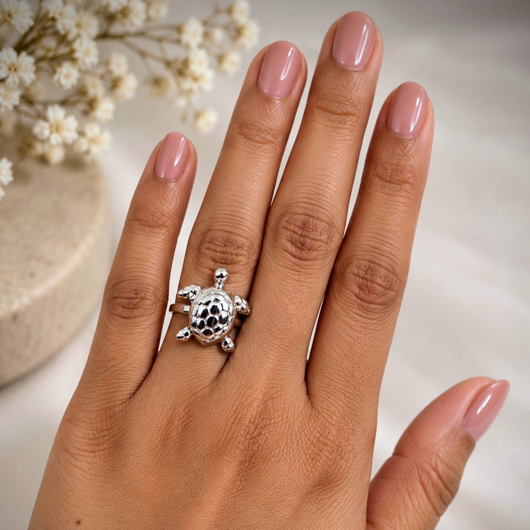 Textured Shell Turtle Ring