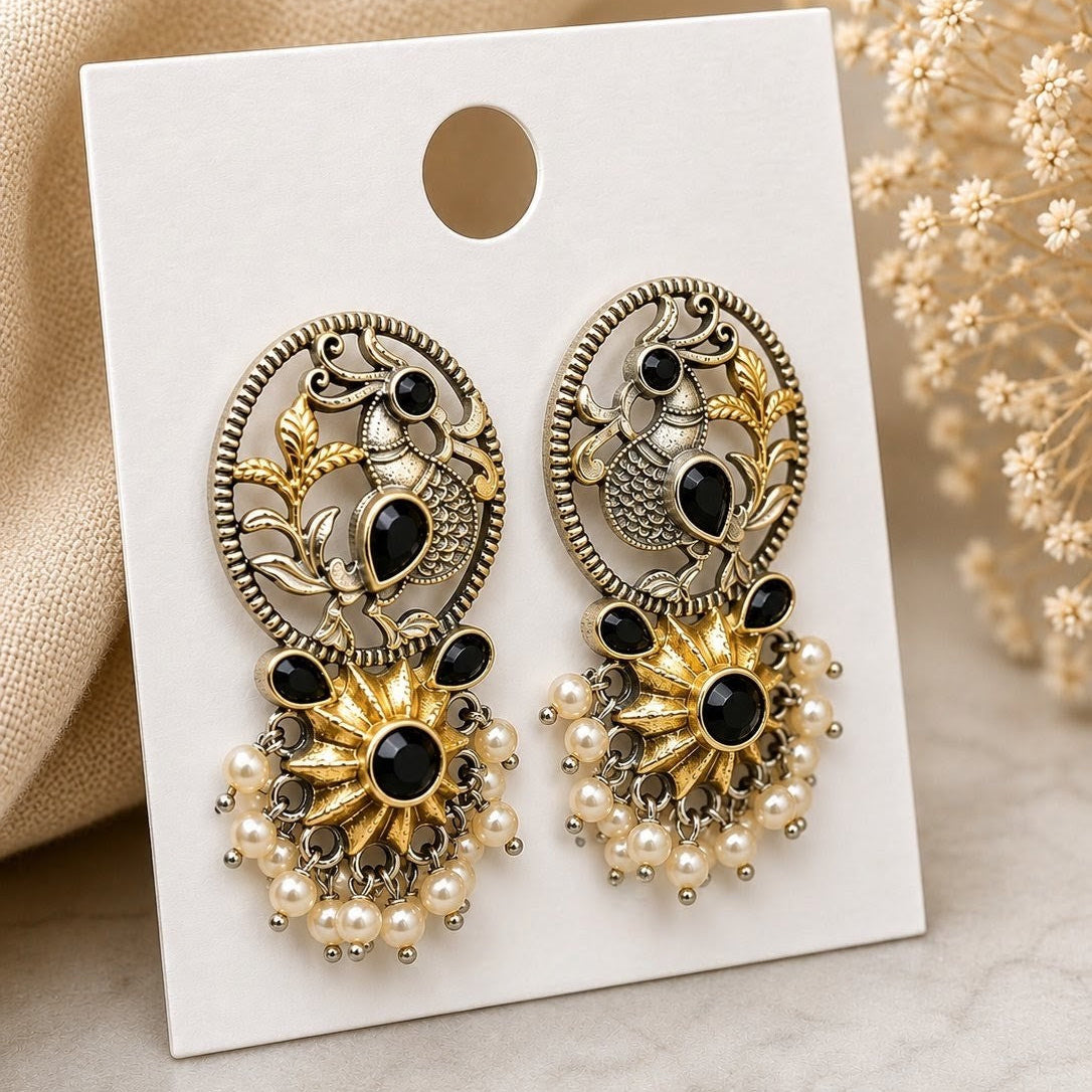 Peacock Sunburst Earrings