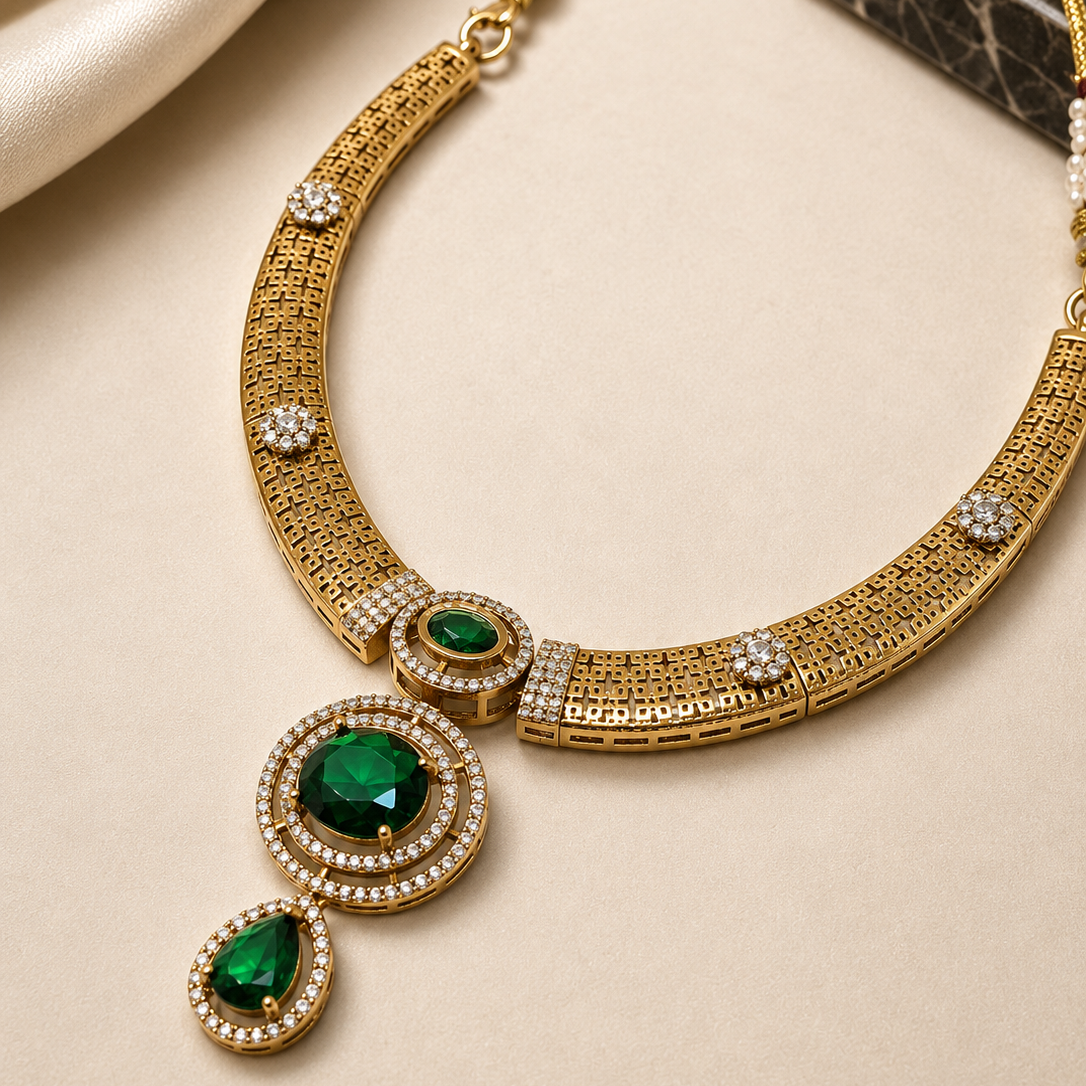 Halo Pendant Collar Necklace