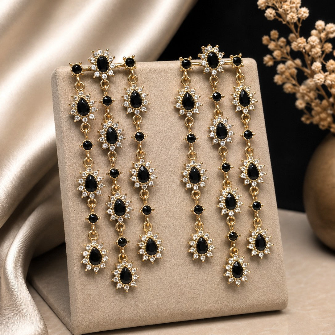 Triple Strand Starburst Drop Earrings