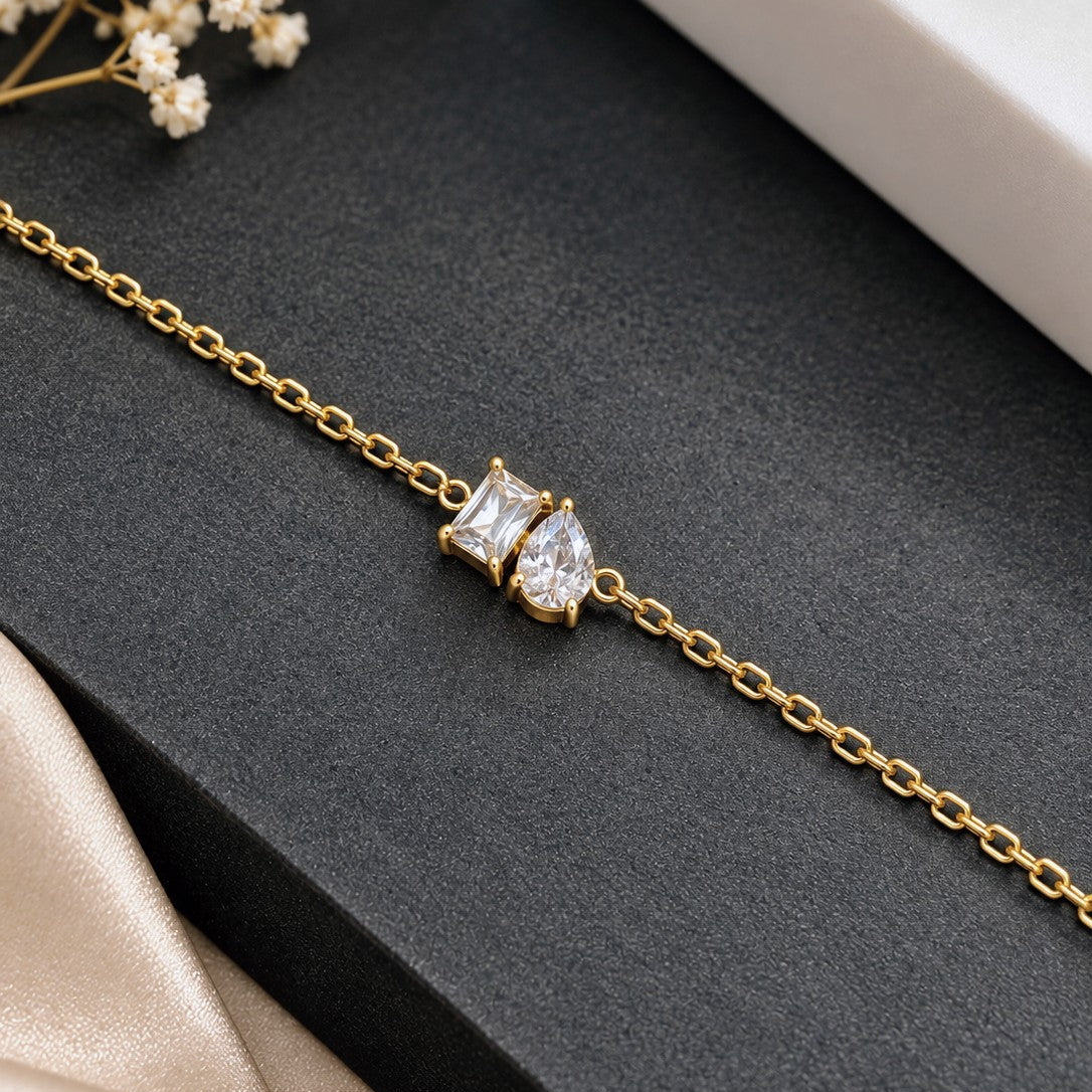 Baguette Pear Duo Bracelet