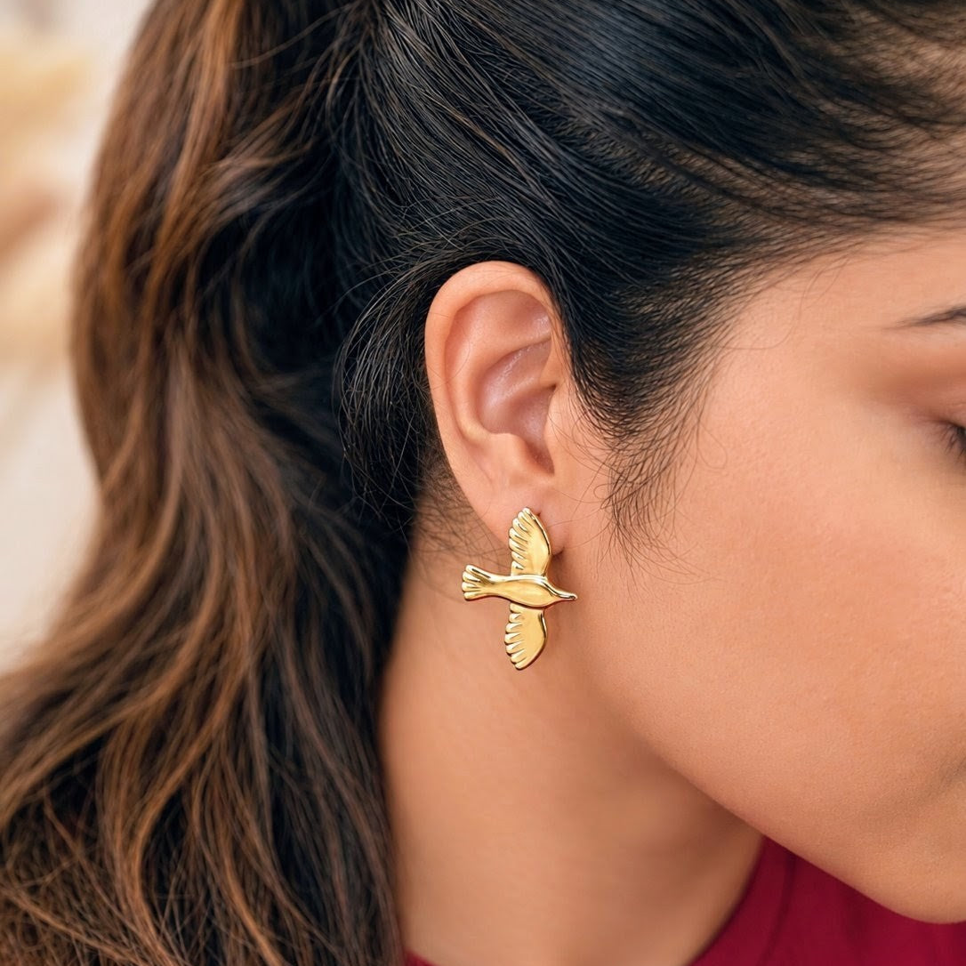 Flying Dove Stud Earrings