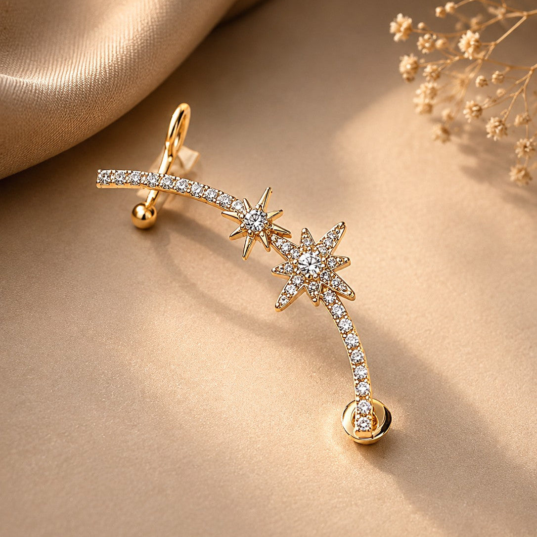 Celestial Star Cuff Earrings