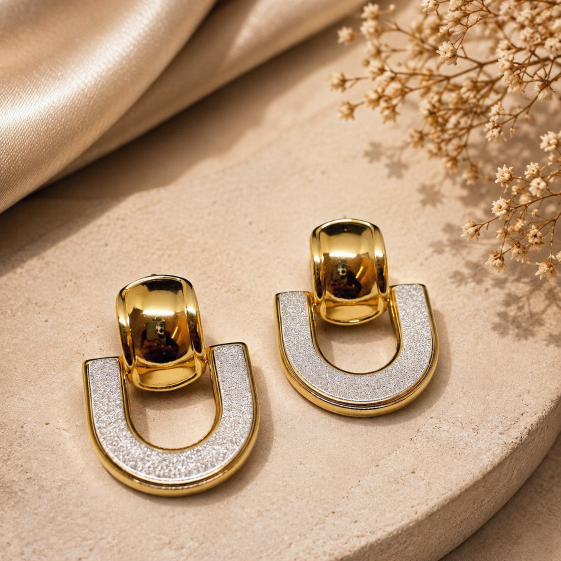 Glitter Arch Earrings