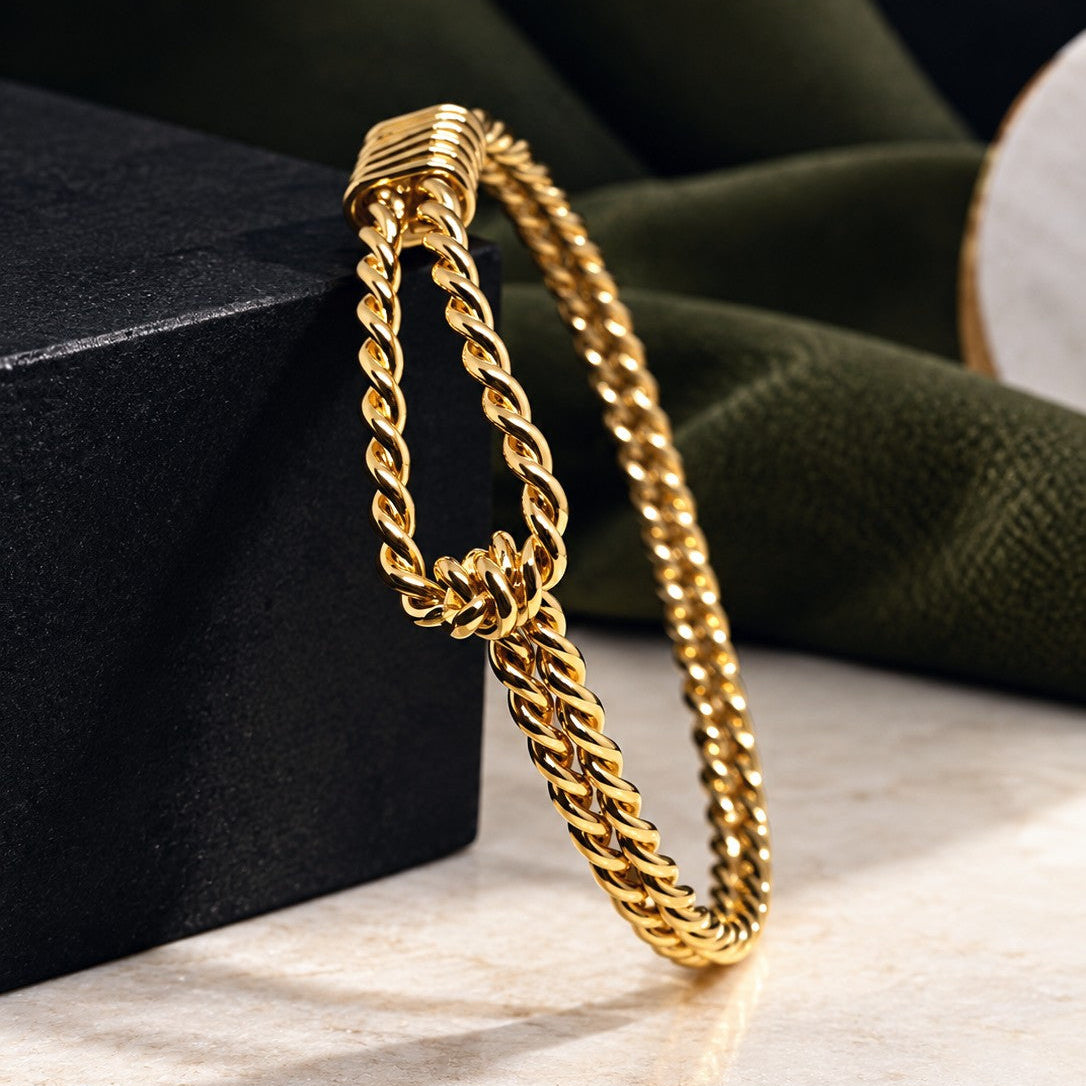 Twisted Knot Chain Cuff