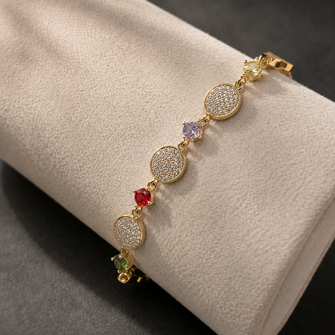 Rainbow Disc Bracelet