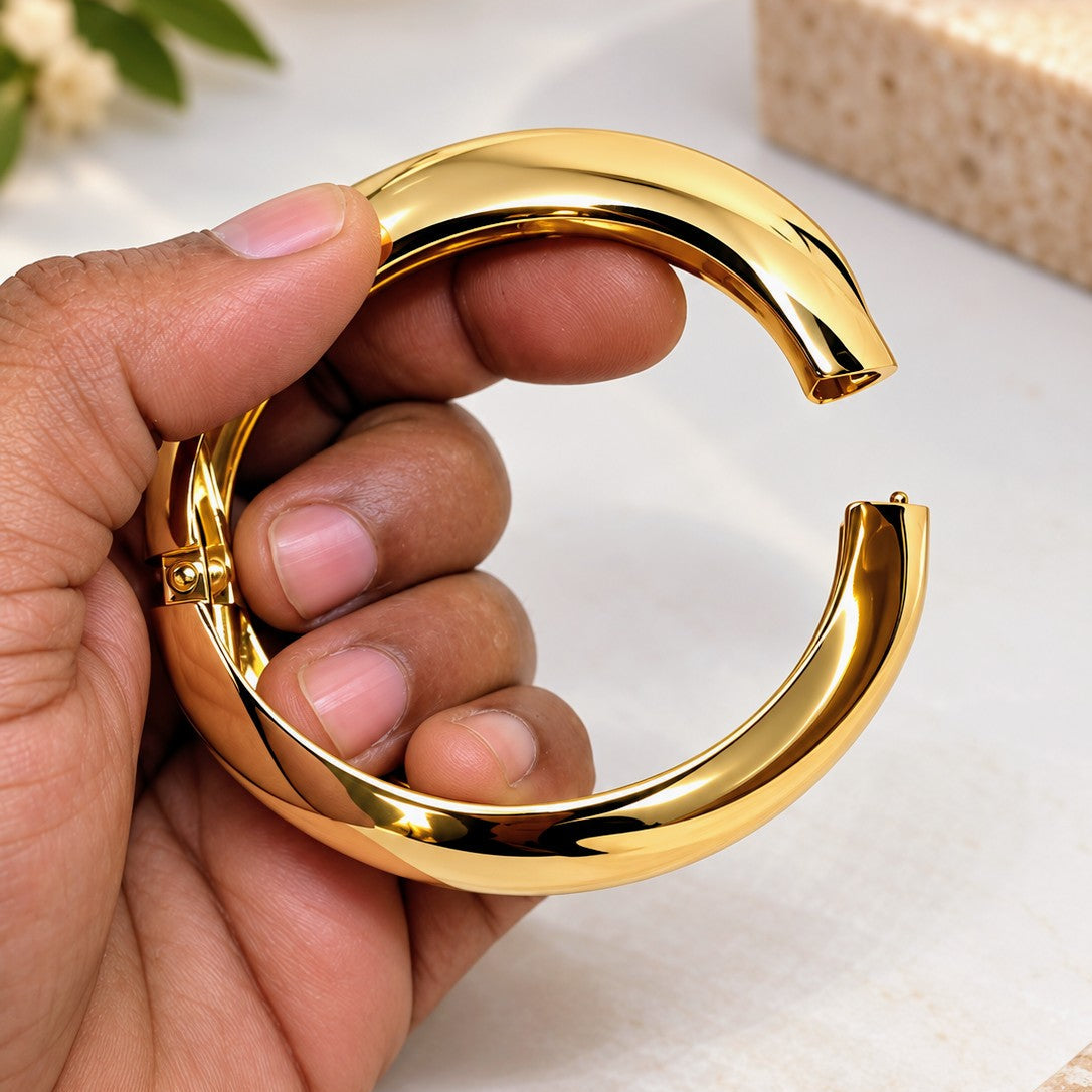 Molten Wave Sculpted Cuff Bangle