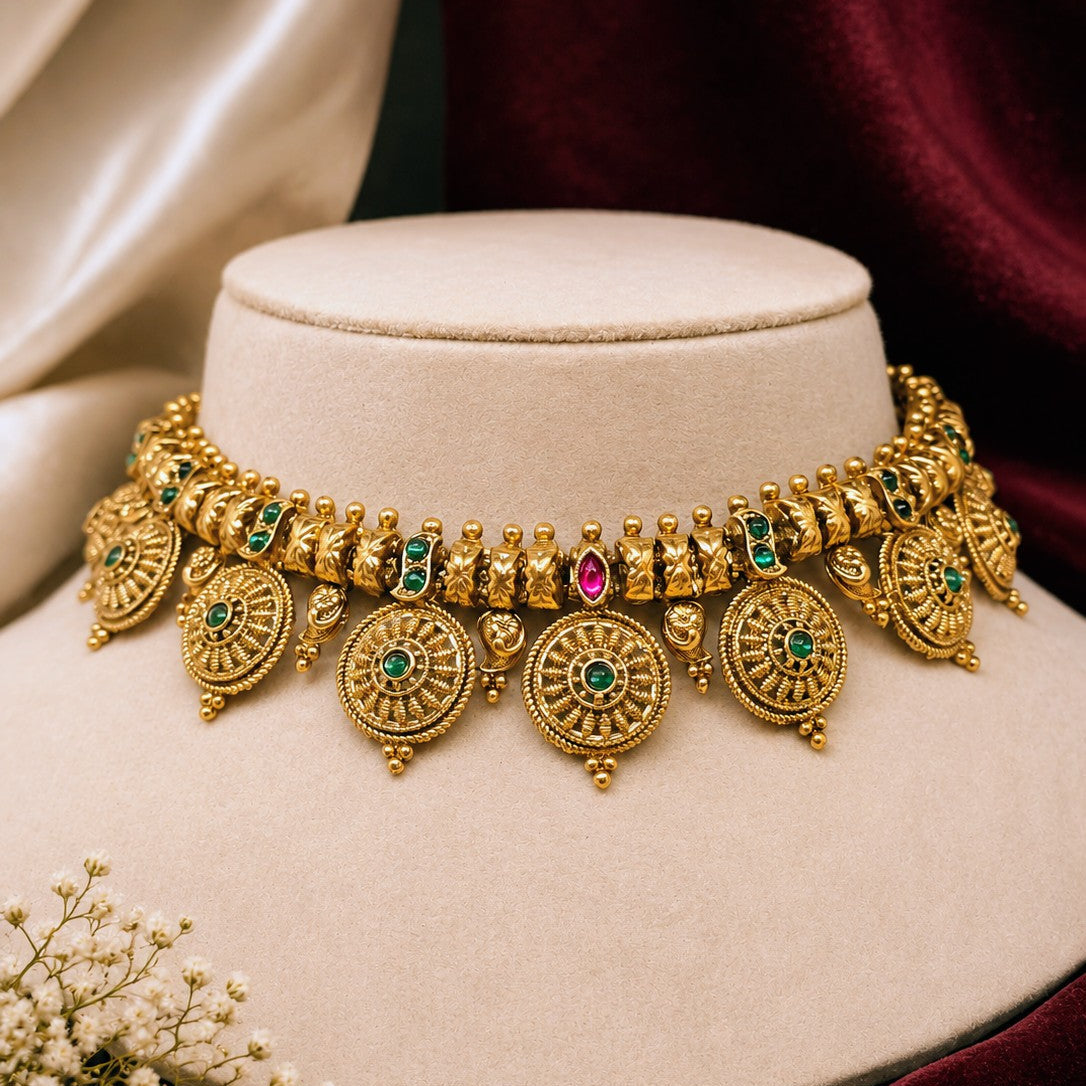 Temple Coin Necklace Set