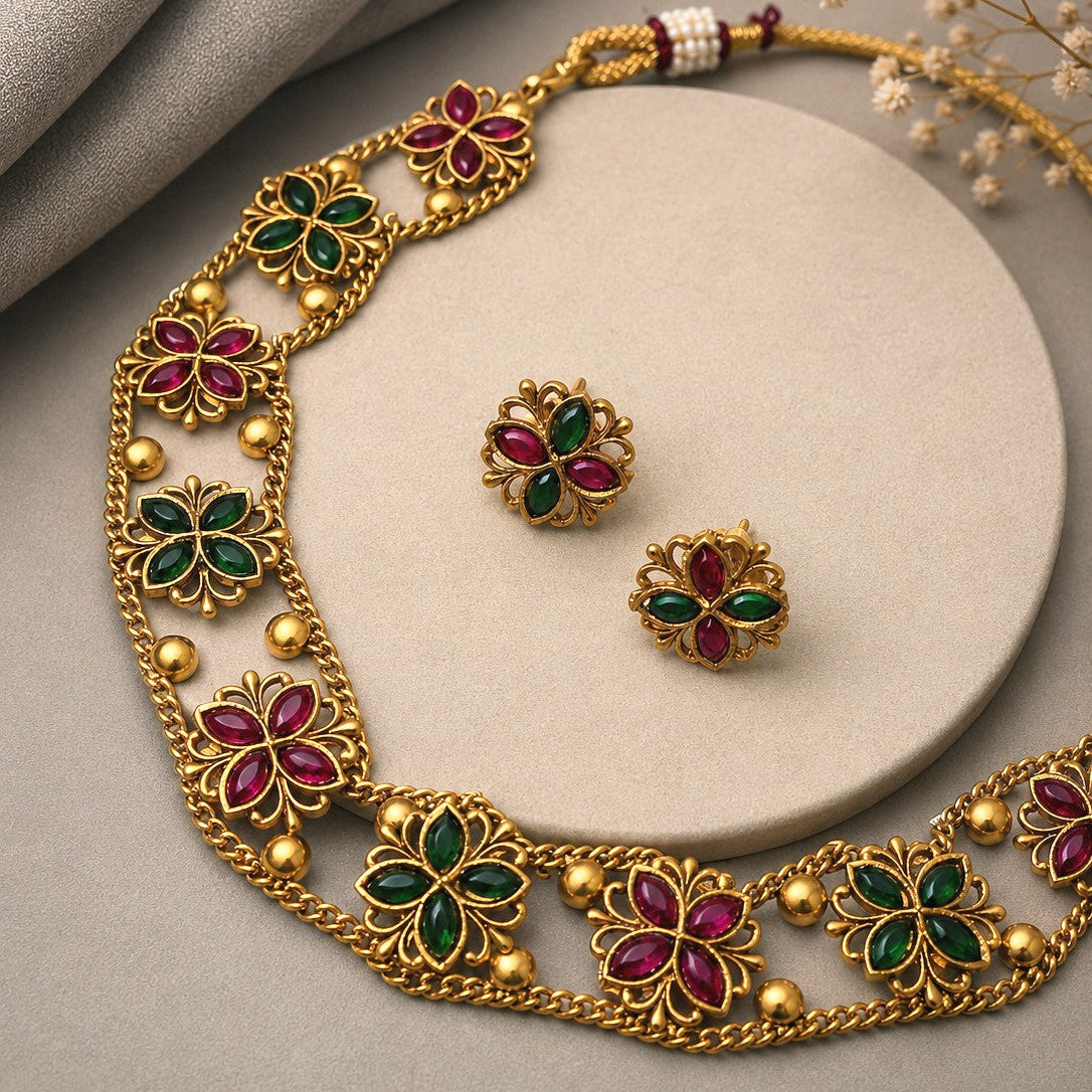 Flower Medallion Necklace