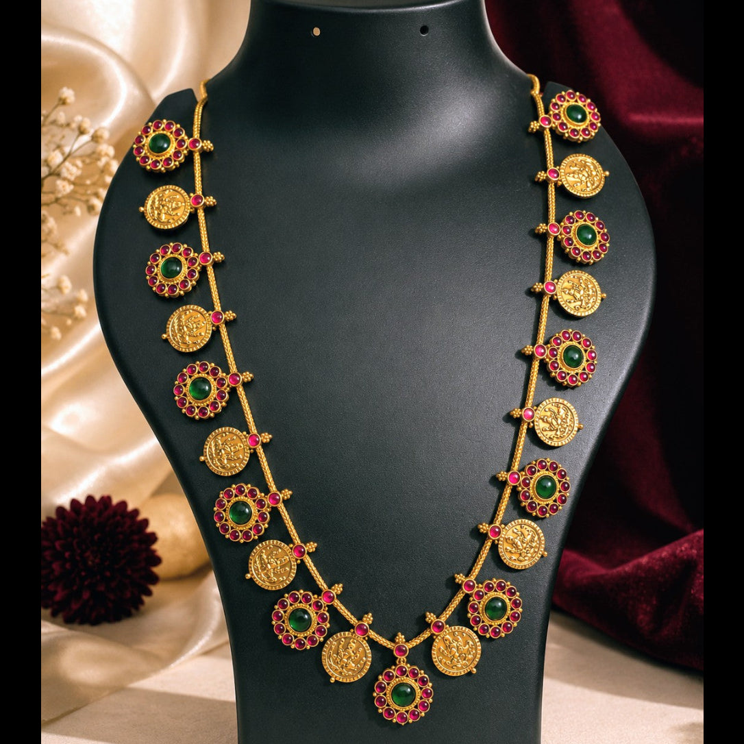 Coin Floral Medallion Necklace