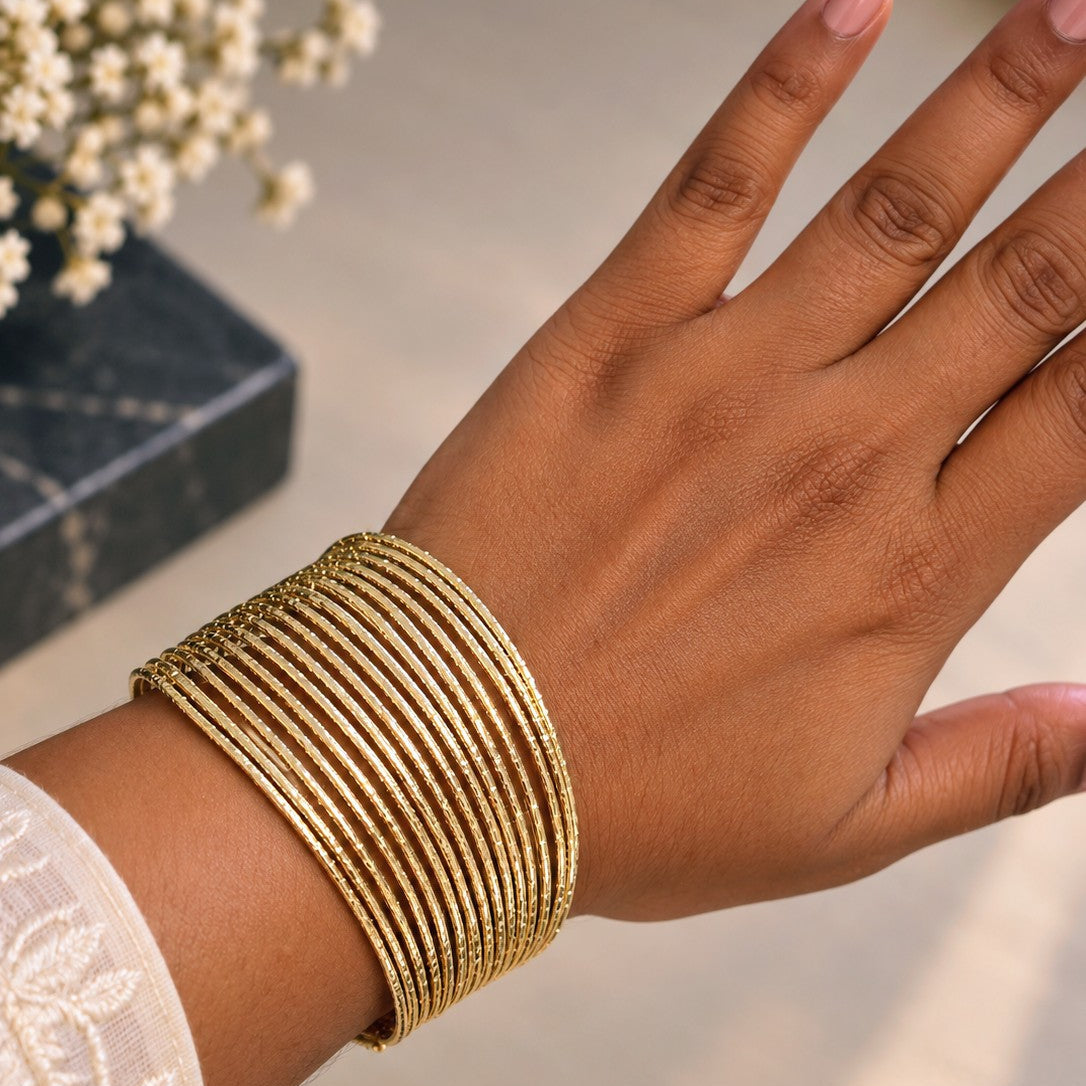 Diamond Cut Wire Cuff