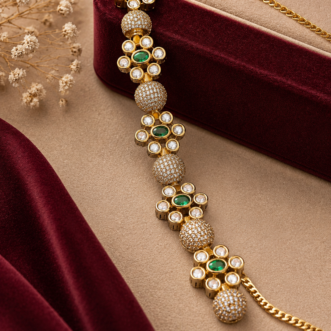 Premium Kundan Floral Necklace