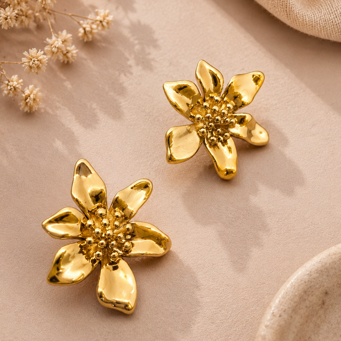 Faceted Petal Studs