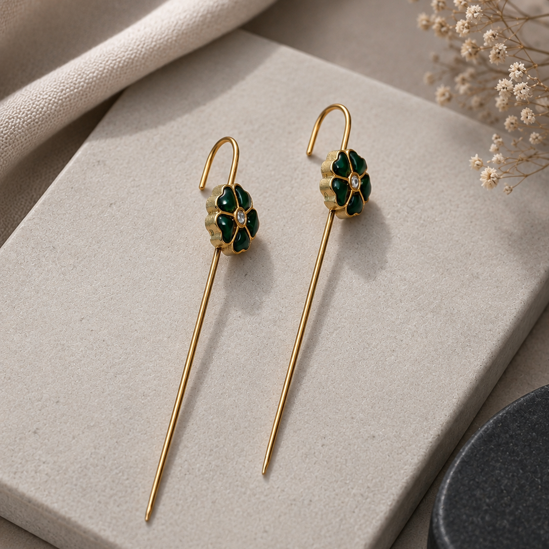 Kundan Flower Cuff Earrings