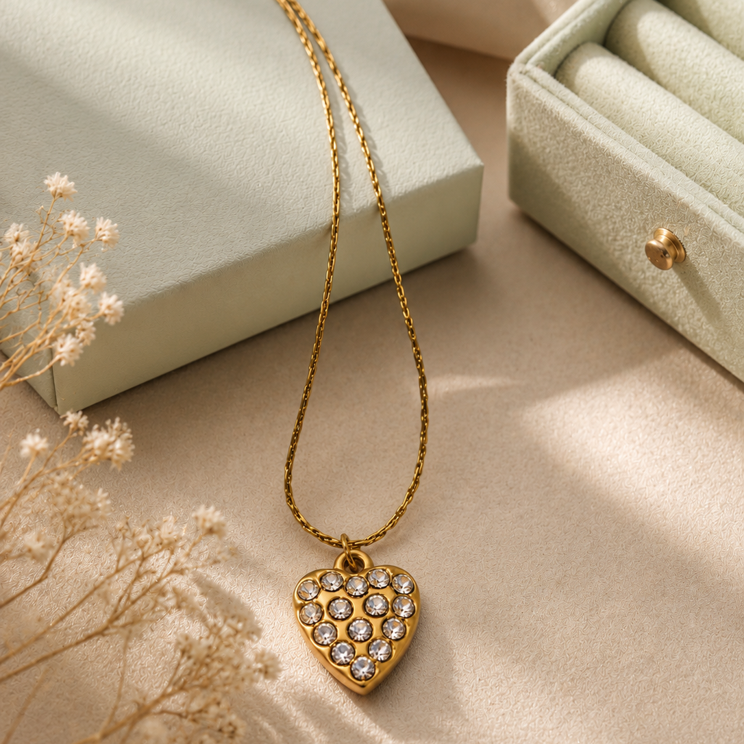Pave Heart Necklace
