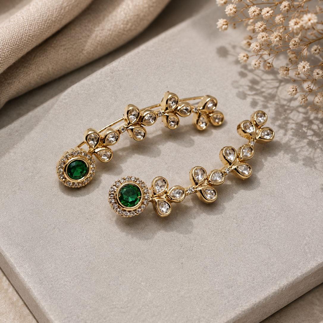 Kundan Vine Cuff Earrings