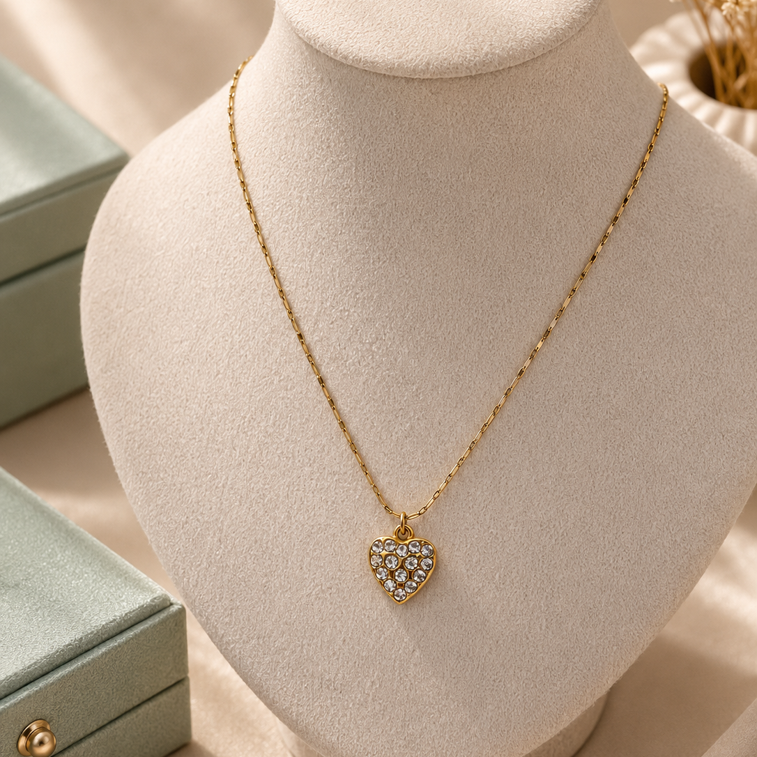 Pave Heart Necklace