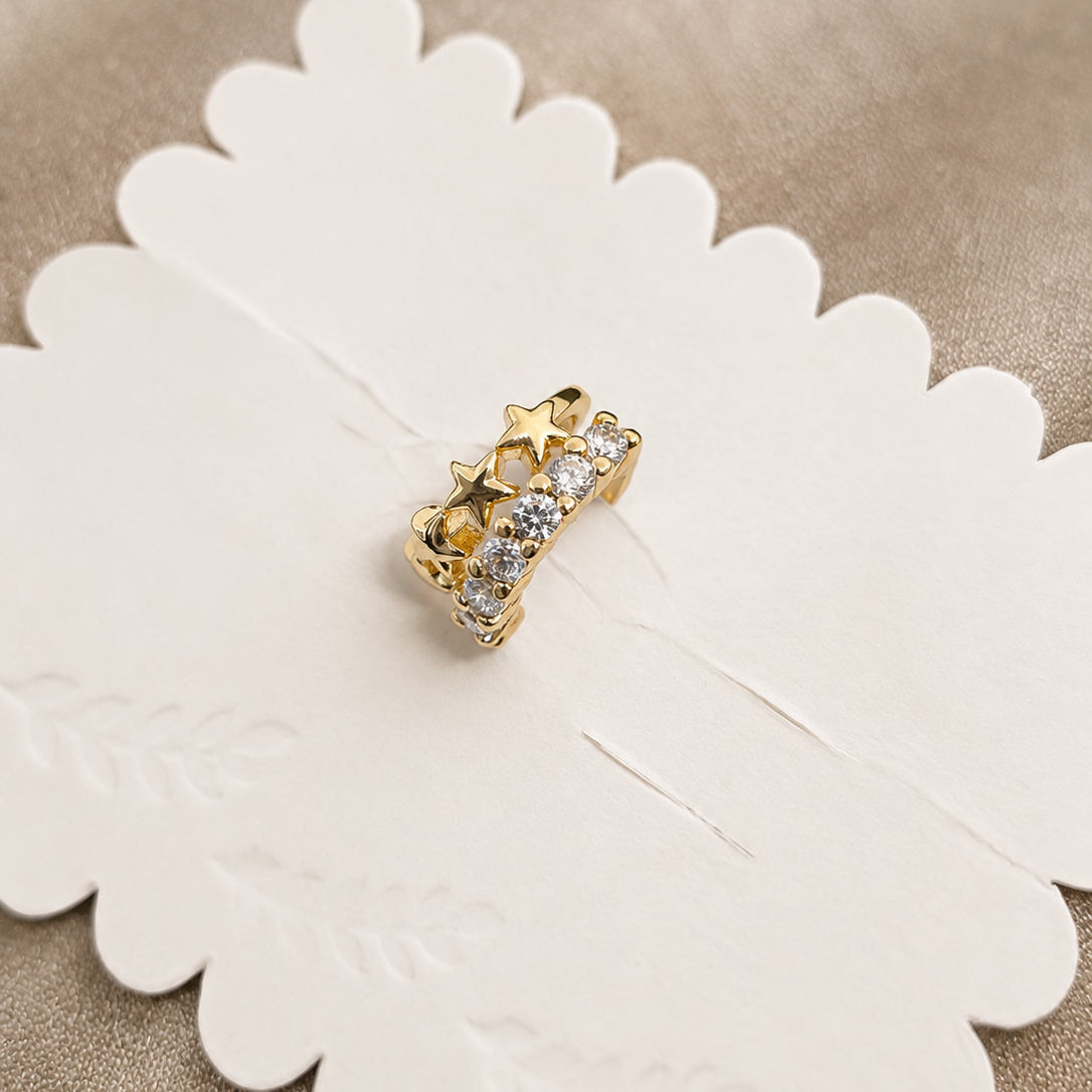 Star Row Cuff Earrings