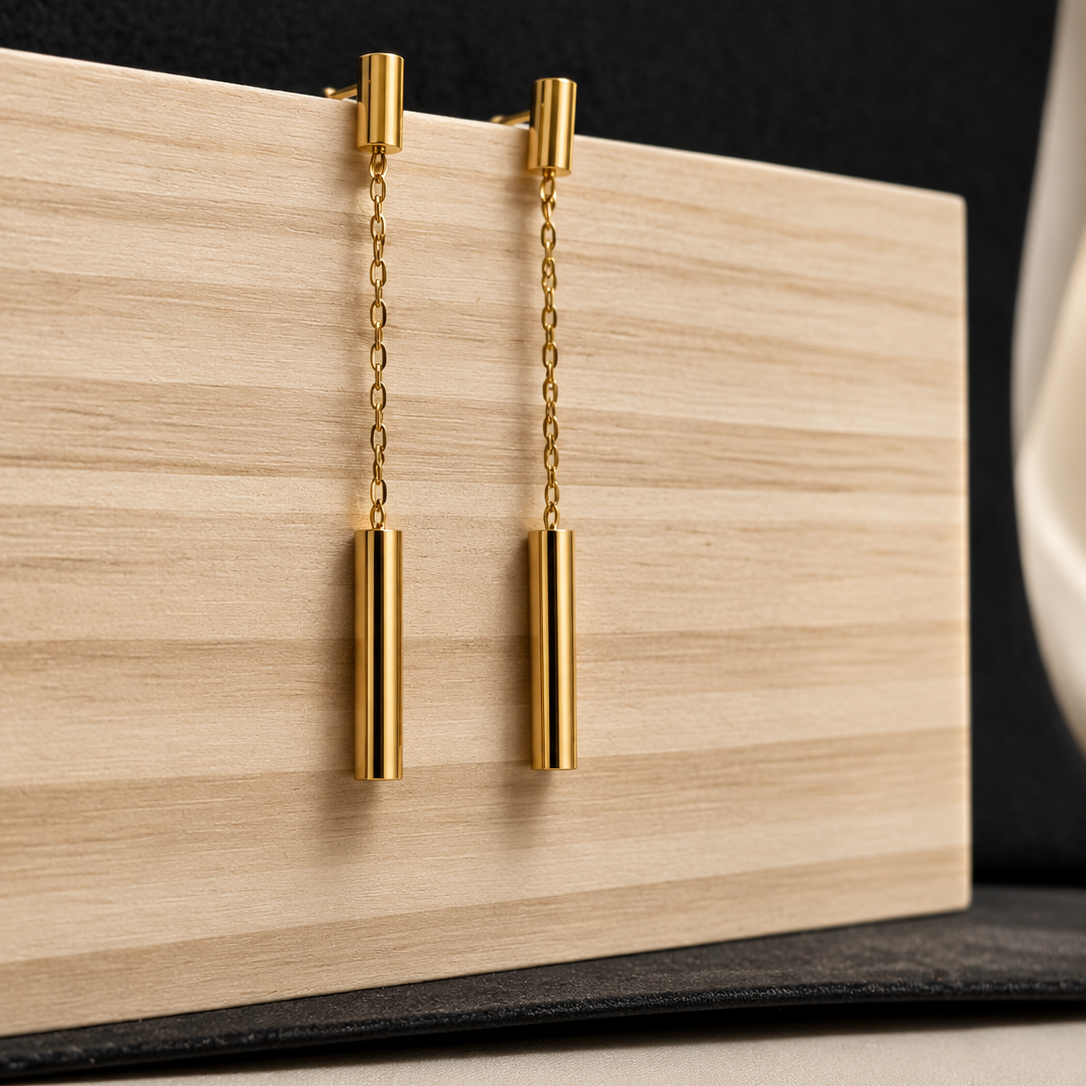 Bar Chain Drop Earrings