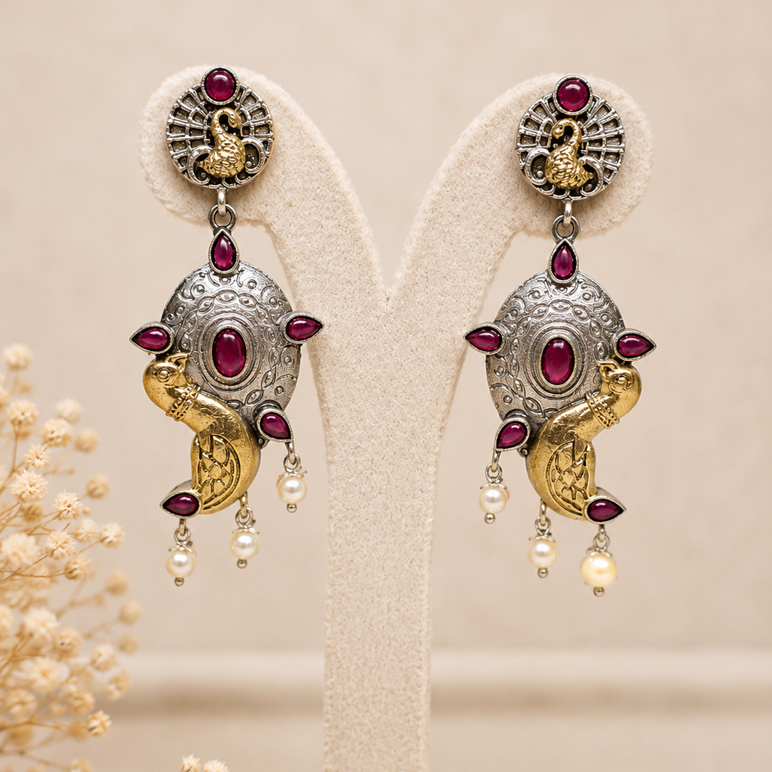 Peacock Medallion Earrings
