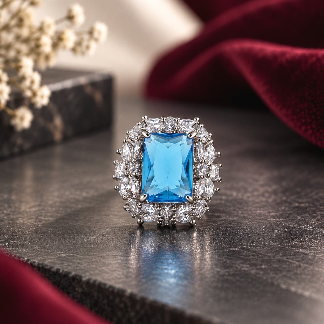 Emerald Cut Cluster Ring