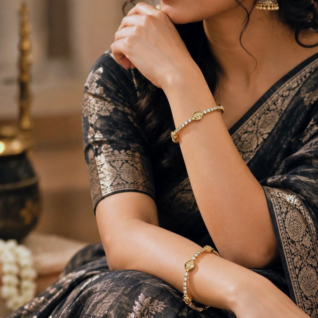 Stone Medallion Tennis Bangle